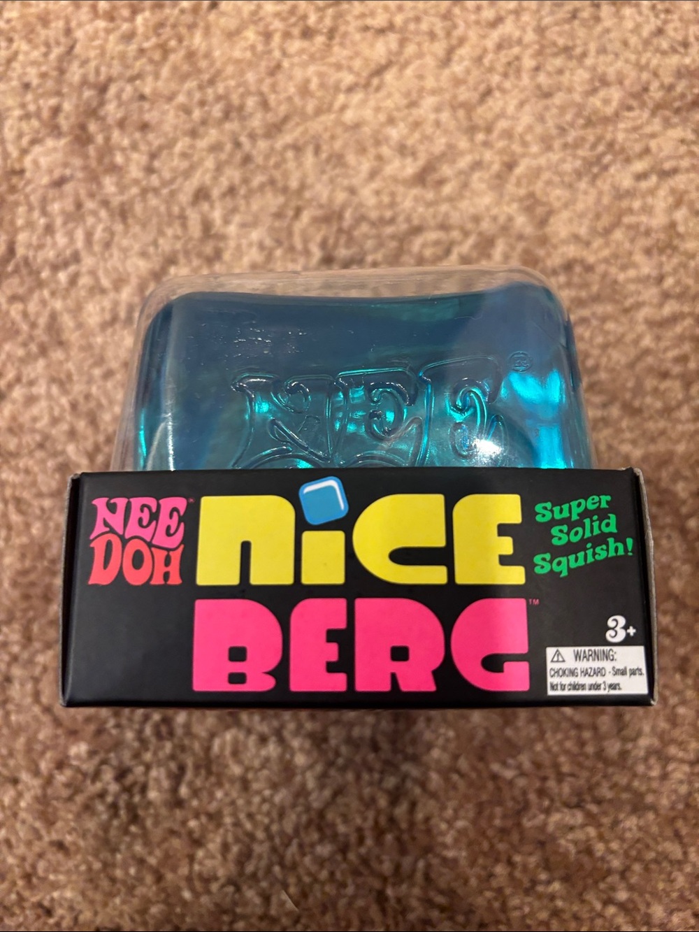 Authentic- nee doh Nice Berg Blue Super Solid Squish Toy